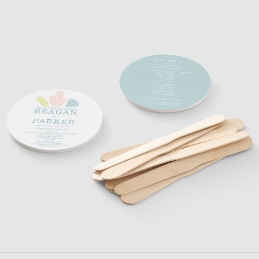 Gem Stones Modern Pastel Blue Wedding Fächer (Non-assembled)