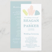 Gem Stones Modern Pastel Blue Wedding Programm (Vorne/Hinten)