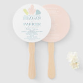 Gem Stones Moderne Pastellrosa Hochzeit Fächer (Vorne und Hinten)