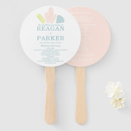 Gem Stones Moderne Pastellrosa Hochzeit Fächer