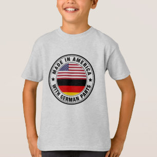 Gemacht auf Amerikaner mit deutscher Teilflagge T-Shirt