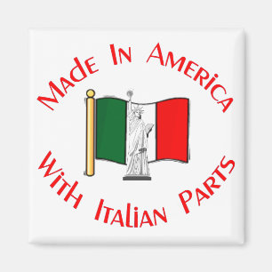 Gemacht auf Amerikaner mit Italiener zerteilt Magnet