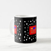 GEMACHT FÜR KAREN RED UND SCHWARZ-WEISS NAMENS KAFFEETASSE (Vorderseite Links)