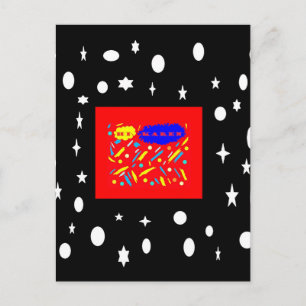 GEMACHT FÜR KAREN RED UND SCHWARZ-WEISS NAMENS POSTKARTE