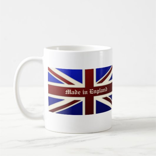 Gemacht Gewerkschafts-Jack-Flagge Englands in der Kaffeetasse (Links)