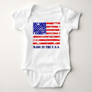 Gemacht im USA-Flagge-T-Shirt Baby Strampler