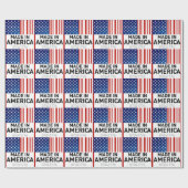 Gemacht in Amerika-Flagge mit Barcode-Packpapier Geschenkpapier (Flach)