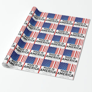 Gemacht in Amerika-Flagge mit Barcode-Packpapier Geschenkpapier