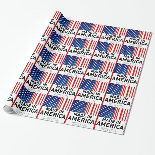 Gemacht in Amerika-Flagge mit Barcode-Packpapier Geschenkpapier (Ungerollt)