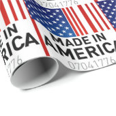 Gemacht in Amerika-Flagge mit Barcode-Packpapier Geschenkpapier (Rolleneckpunkt)