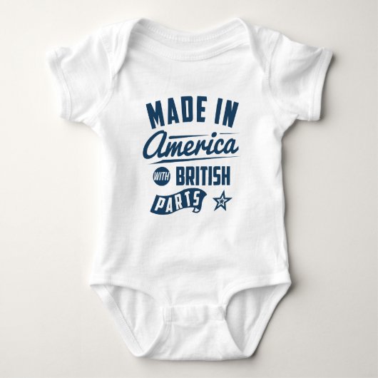 Gemacht in Amerika mit britischen Teilen Baby Strampler (Vorderseite)