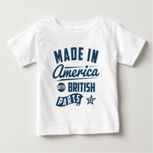 Gemacht in Amerika mit britischen Teilen Baby T-shirt