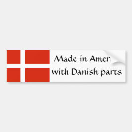 Gemacht in Amerika mit dänischen Teilen! Autoaufkleber