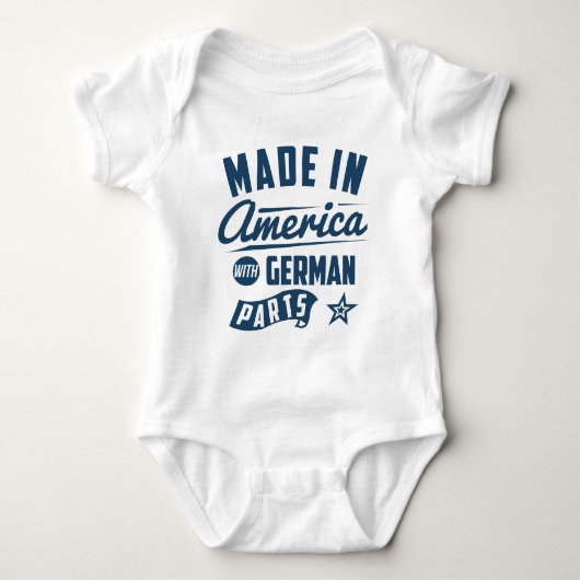 Gemacht in Amerika mit deutschen Teilen Baby Strampler (Vorderseite)