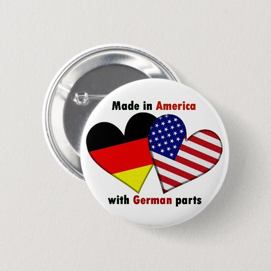 gemacht in Amerika mit deutschen Teilen Button (Vorne & Hinten)