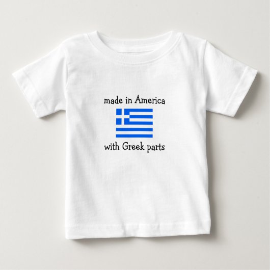 gemacht in Amerika mit griechischen Teilen Baby T-shirt (Vorderseite)