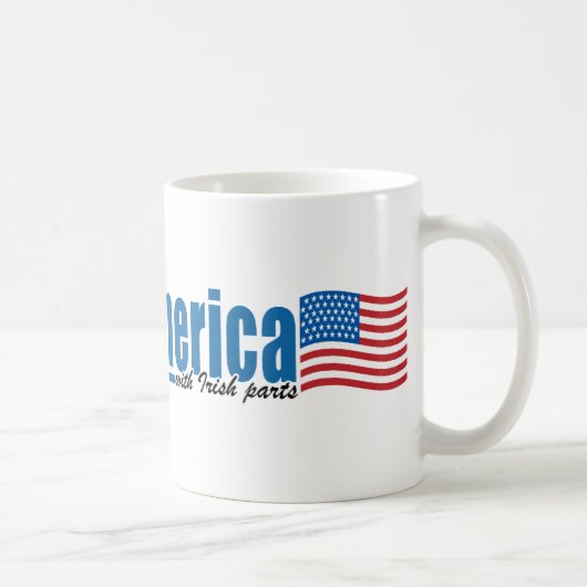 Gemacht in Amerika mit irischen Teilen Kaffeetasse (Rechts)