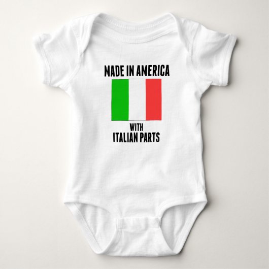 Gemacht in Amerika mit italienischen Teilen Baby Strampler (Vorderseite)