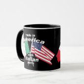 Gemacht in Amerika mit italienischen Teilen Tasse (Vorderseite Links)