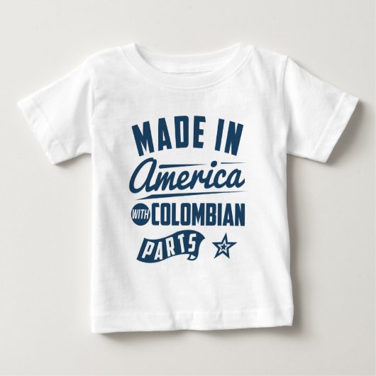Gemacht in Amerika mit kolumbianischen Teilen Baby T-shirt (Vorderseite)