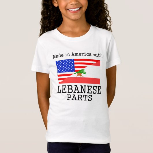 Gemacht in Amerika mit libanesischen Teilen T-Shirt (Vorderseite)