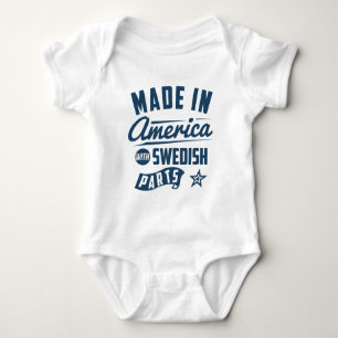 Gemacht in Amerika mit schwedischen Teilen Baby Strampler