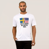 Gemacht in Amerika mit schwedischen Teilen T-Shirt (Vorne ganz)