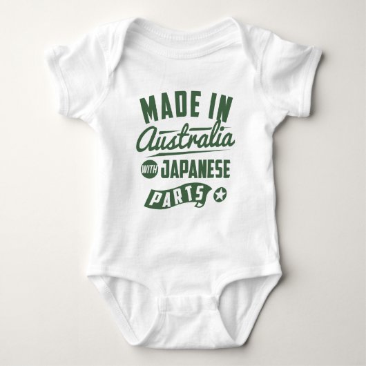 Gemacht in Australien mit japanischen Teilen Baby Strampler (Vorderseite)
