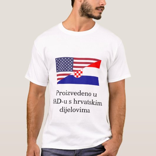Gemacht in den US mit Kroaten zerteilt T - Shirt (Vorderseite)