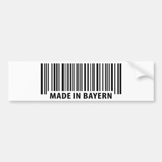 gemacht in der Bayern-Barcodeikone Autoaufkleber (Vorne)