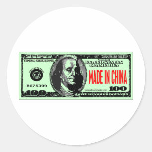 GEMACHT IN DER CHINA RUNDER AUFKLEBER