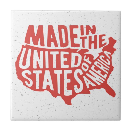 Gemacht in der USA-Typografie Fliese (Vorderseite)