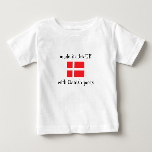 gemacht in Großbritannien mit dänischen Teilen Baby T-shirt (Vorderseite)