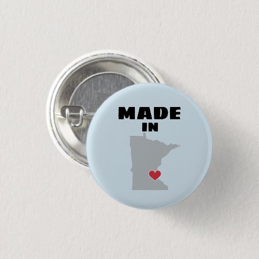 Gemacht in Minnesota-Knopf Button (Vorne & Hinten)