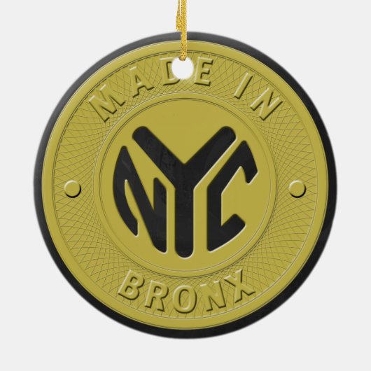 Gemacht in New York Bronx Keramikornament (Hinten)