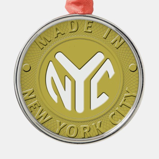 Gemacht in New York Ornament Aus Metall (Vorne)
