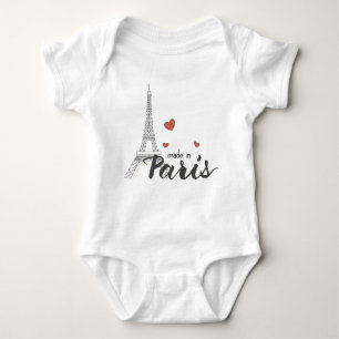 Gemacht in Paris mit Eiffelturm Baby Strampler