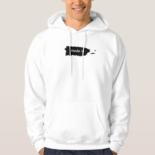 Gemacht in Puerto Rico. Schwarze puertorikanische Hoodie (Vorderseite)