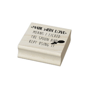 Gemacht mit Liebe-Durchschnitten leckte ich den Gummistempel