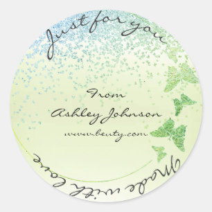 Gemacht mit Liebe für Sie Mint Namen-Schmetterlin Runder Aufkleber