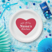 Gemacht mit Liebe-Nahrungsmittelaufkleber Pappteller (Party)