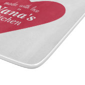 Gemacht mit Liebe-Nahrungsmittelaufkleber Schneidebrett (Ecke)