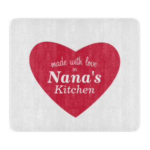 Gemacht mit Liebe-Nahrungsmittelaufkleber Schneidebrett