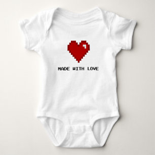 Gemacht mit Liebegamer-Pixel-Herz-Shirt Baby Strampler