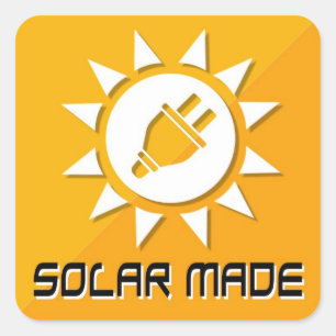 Gemacht mit Solaraufklebern Quadratischer Aufkleber
