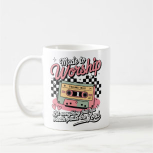 Gemacht, um Psalmen 150:6 Retro-Kassette anzubeten Kaffeetasse