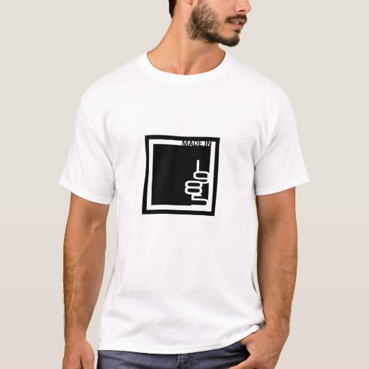"Gemachtes im Jahre 1985" Minimalistisches Quadrat T-Shirt (Vorderseite)