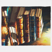 Gemälde alter Bücher Gemütlich lesen Fleecedecke (Vorderseite (Horizontal))