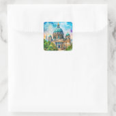 Gemälde am Berliner Dom Quadratischer Aufkleber (Tasche)