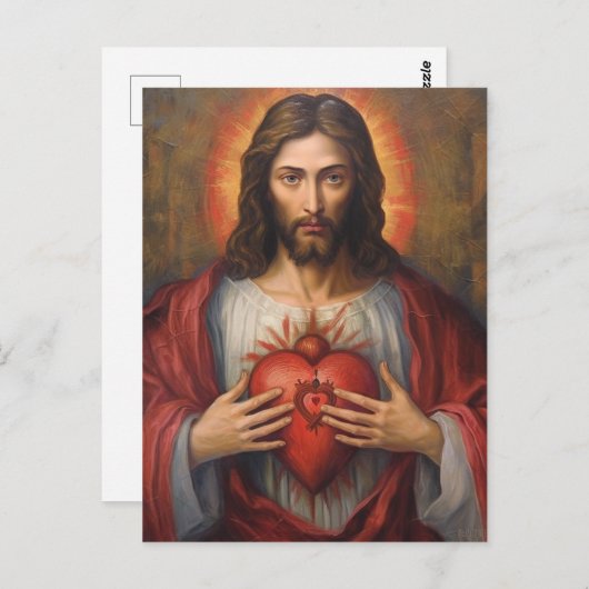 Gemälde am Heiligen Herz Postkarte (Vorne/Hinten)